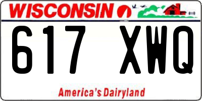 WI license plate 617XWQ