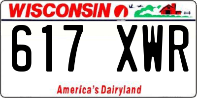WI license plate 617XWR