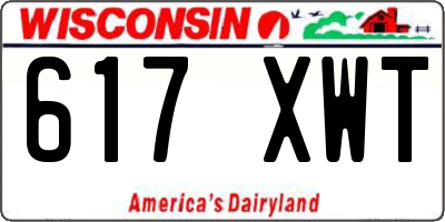 WI license plate 617XWT