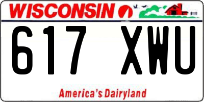WI license plate 617XWU