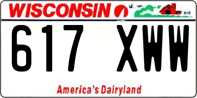 WI license plate 617XWW