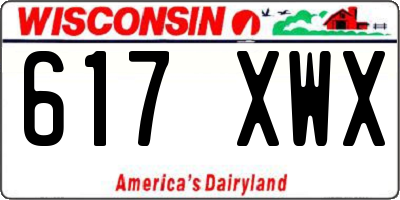 WI license plate 617XWX