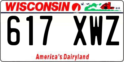 WI license plate 617XWZ