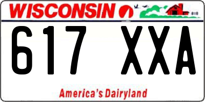 WI license plate 617XXA