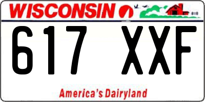 WI license plate 617XXF