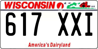 WI license plate 617XXI