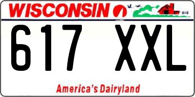 WI license plate 617XXL