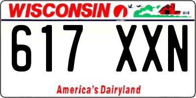 WI license plate 617XXN