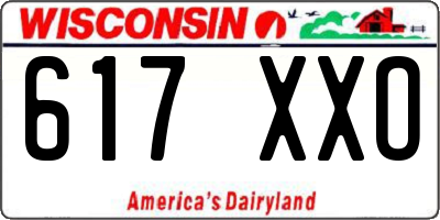 WI license plate 617XXO