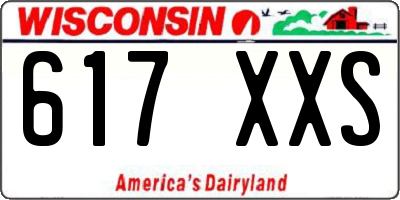 WI license plate 617XXS