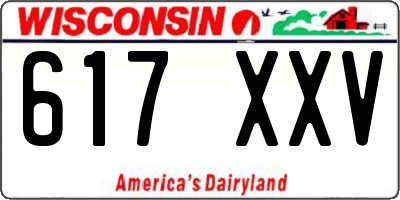 WI license plate 617XXV