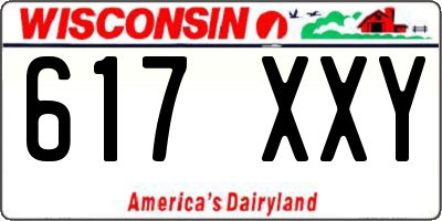 WI license plate 617XXY