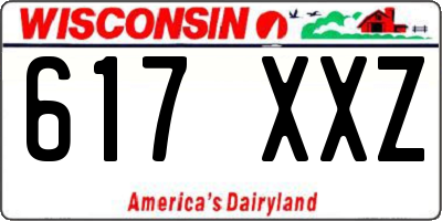WI license plate 617XXZ