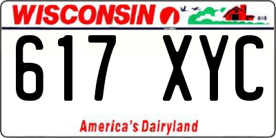 WI license plate 617XYC