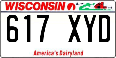 WI license plate 617XYD