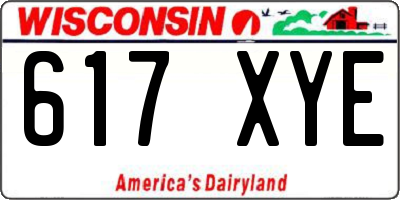 WI license plate 617XYE