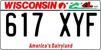 WI license plate 617XYF
