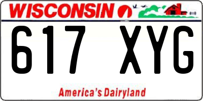 WI license plate 617XYG