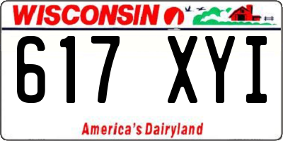 WI license plate 617XYI
