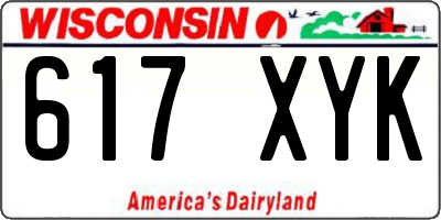 WI license plate 617XYK