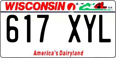 WI license plate 617XYL