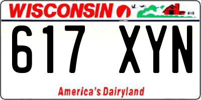 WI license plate 617XYN