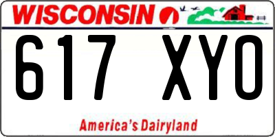 WI license plate 617XYO