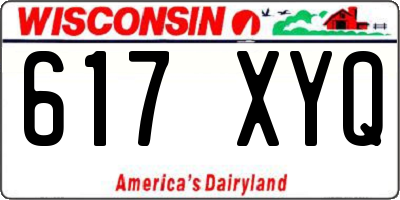 WI license plate 617XYQ