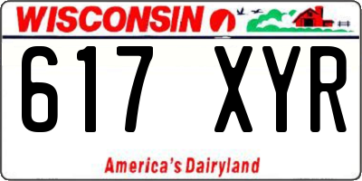 WI license plate 617XYR