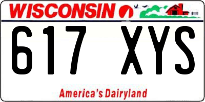 WI license plate 617XYS