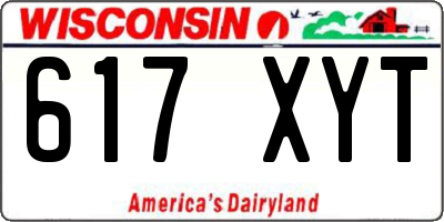 WI license plate 617XYT