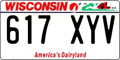 WI license plate 617XYV