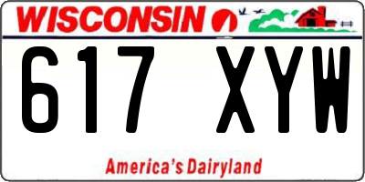 WI license plate 617XYW