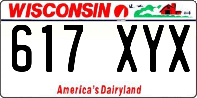 WI license plate 617XYX