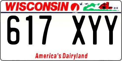 WI license plate 617XYY