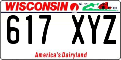 WI license plate 617XYZ