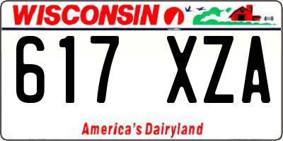 WI license plate 617XZA