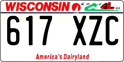 WI license plate 617XZC