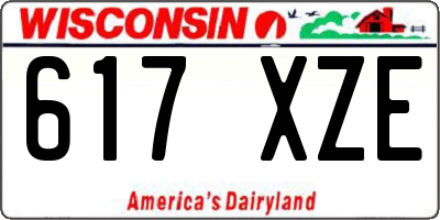 WI license plate 617XZE