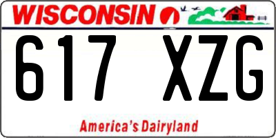WI license plate 617XZG