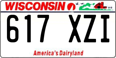 WI license plate 617XZI