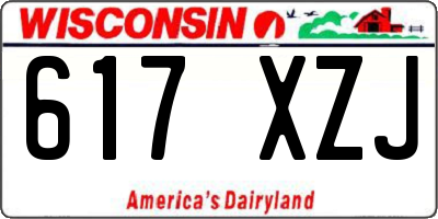 WI license plate 617XZJ