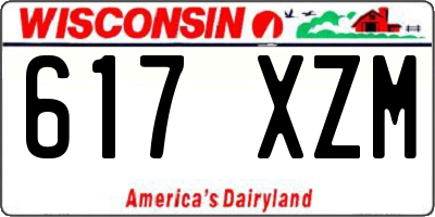 WI license plate 617XZM