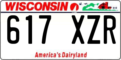 WI license plate 617XZR