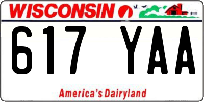 WI license plate 617YAA