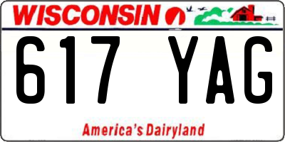 WI license plate 617YAG