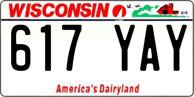 WI license plate 617YAY