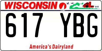 WI license plate 617YBG