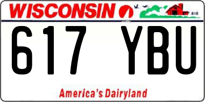 WI license plate 617YBU