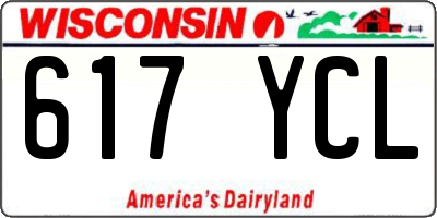 WI license plate 617YCL